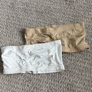 Wet Seal Bandeau Set in White and Tan